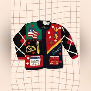 🌞90s Vintage School Teacher Knit Cardigan | Size Medium | Eagle’s Eye🌞